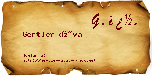 Gertler Éva névjegykártya